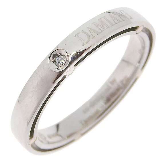 Damiani D side Ring 1P diamond K18 white gold/diamond #6.25(US Size) 3.7g ...